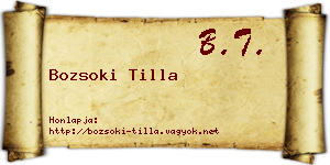 Bozsoki Tilla névjegykártya